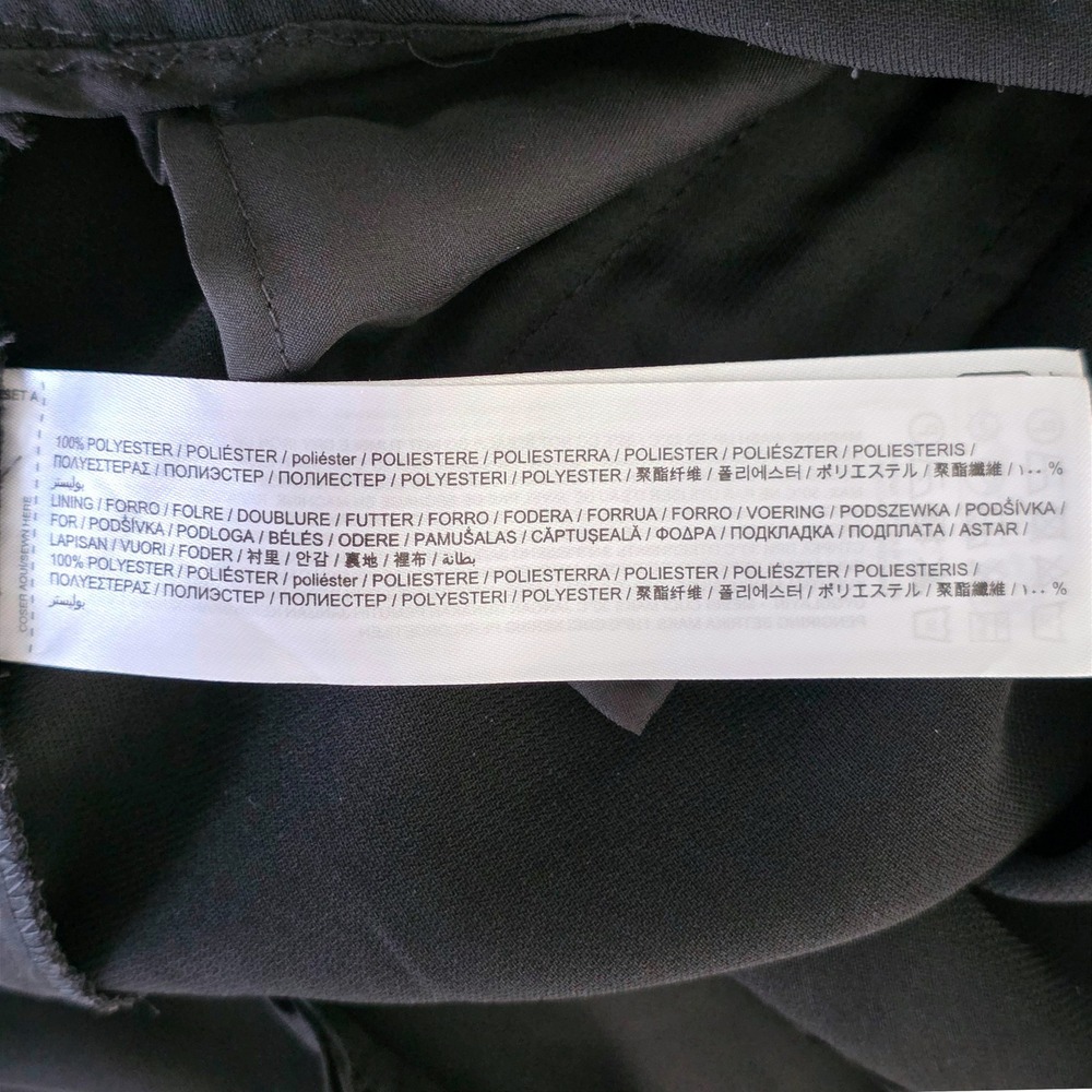 NWT Mango Women's Wide leg Suit Trousers Black Size 12 Professional Mid Rise - Picture 13 of 16